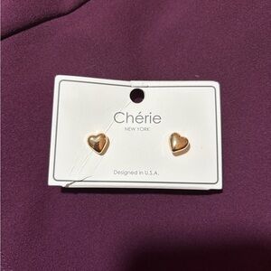 Gold Heart Earrings and Necklace